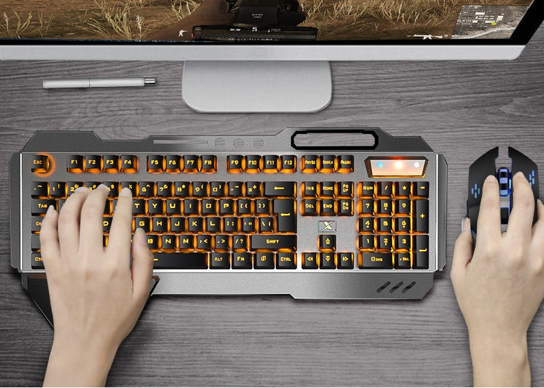 Wireless keyboard and mouse led set