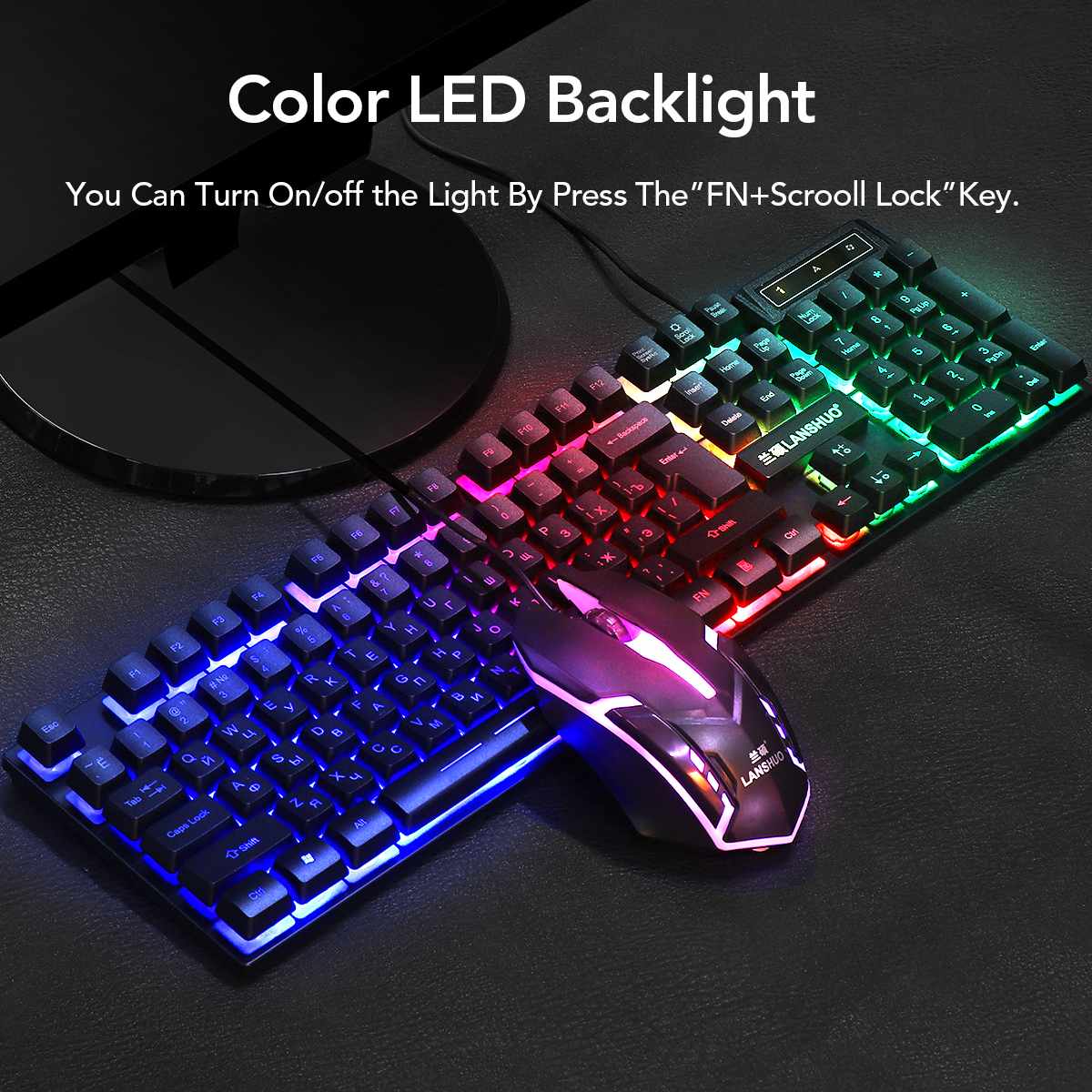 Keyboard and mouse led set