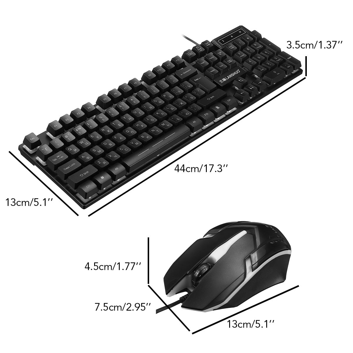 Keyboard and mouse led set