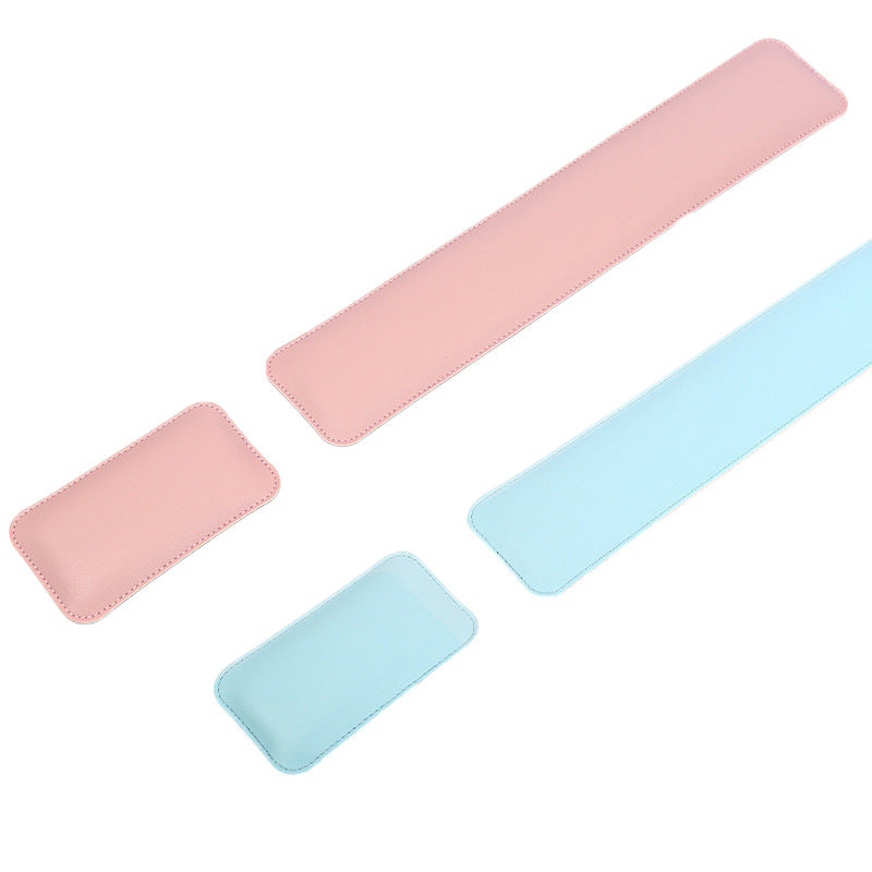 Simple Leather Mouse Pad With Wrist Rest And Keyboard Hand Support